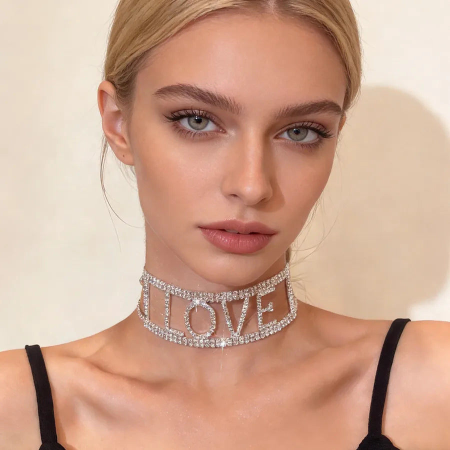 Shiny Rhinestone Color Gradient Necklace & Earrings Set: Elevate Your Elegance