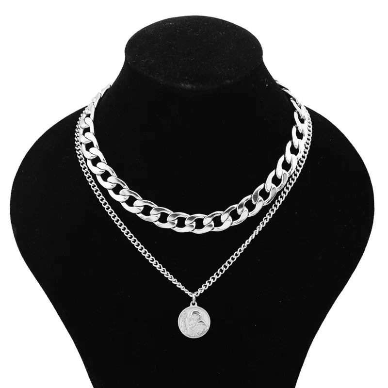 Discover the Elegance of the Double Layer Neutral Portrait Necklace
