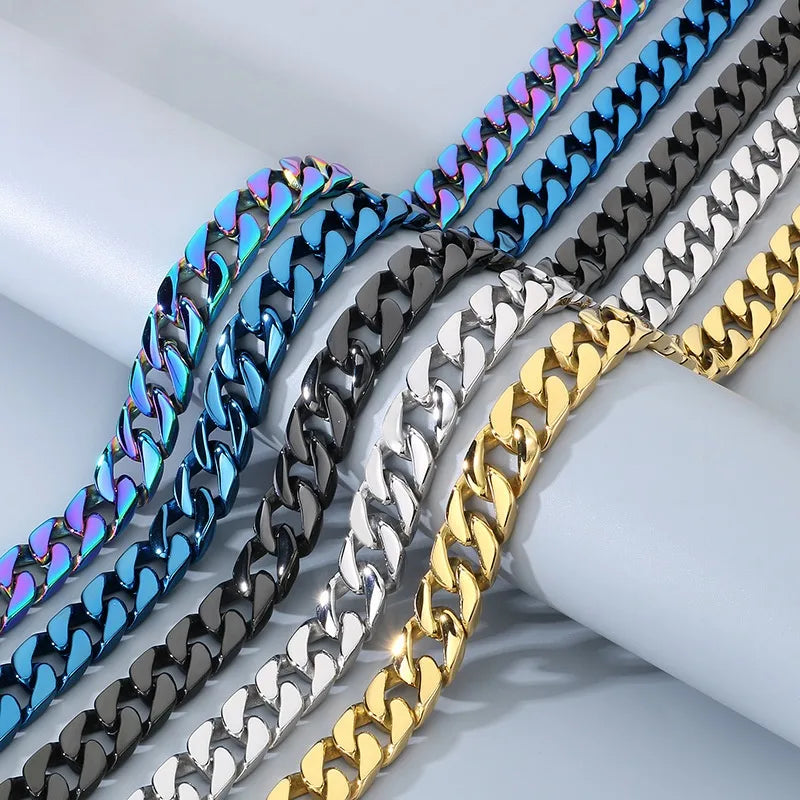 Elevate Your Style with the Spring Buckle Jewelry Flat Cuban Chain Necklace