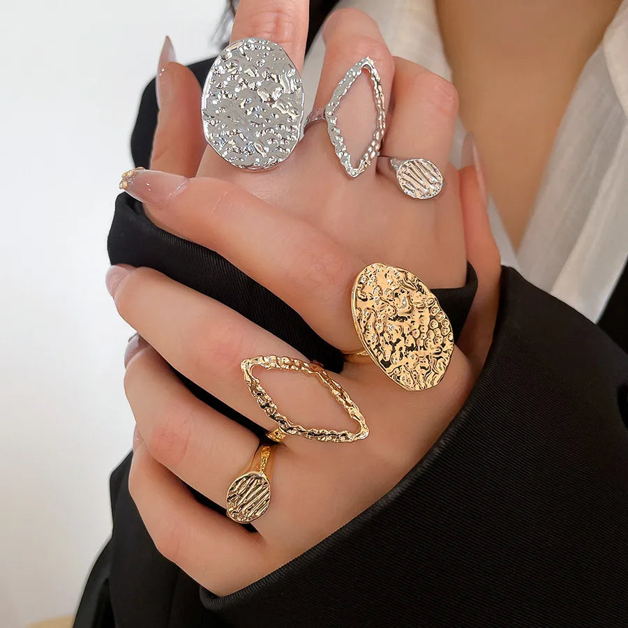 Discover the Elegance of the Foldable Oval Rhombus Open Ring Set