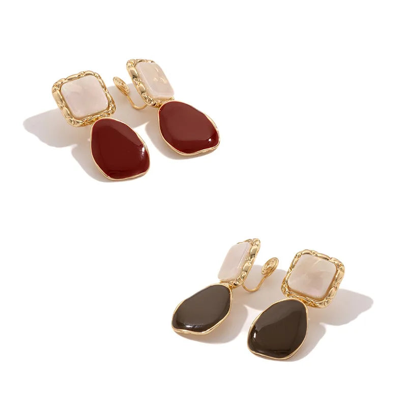 Discover the Elegance of French Hepburn Style Burgundy Earrings