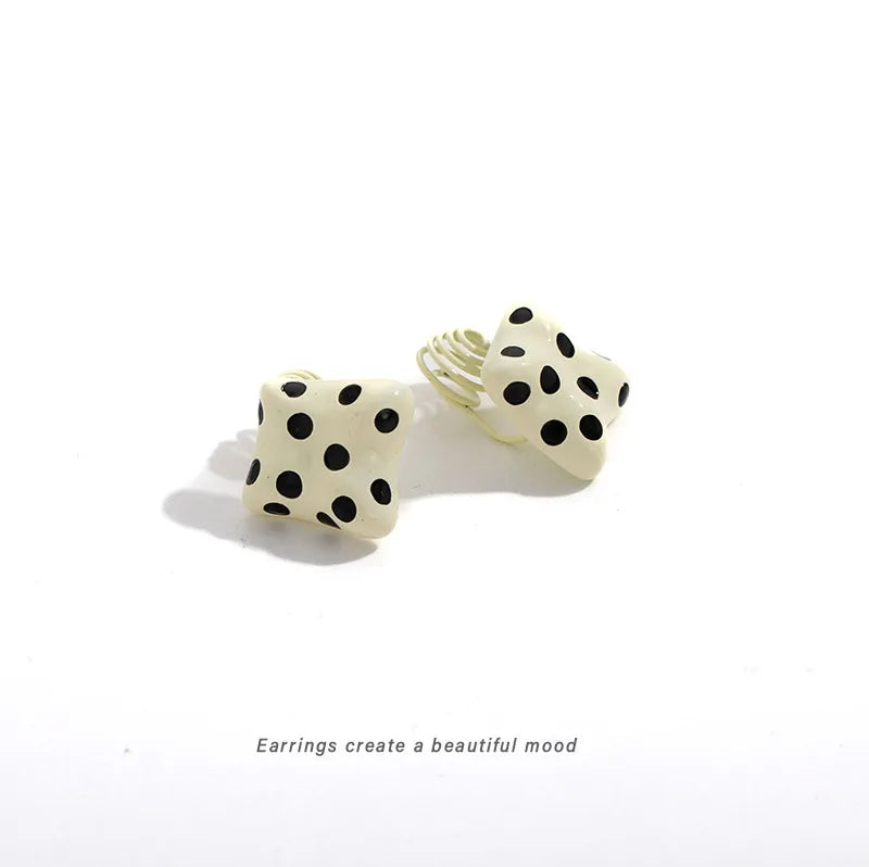 Elegant Small Batch Design Polka Dot Diamond Ear Studs – A Must-Have Accessory