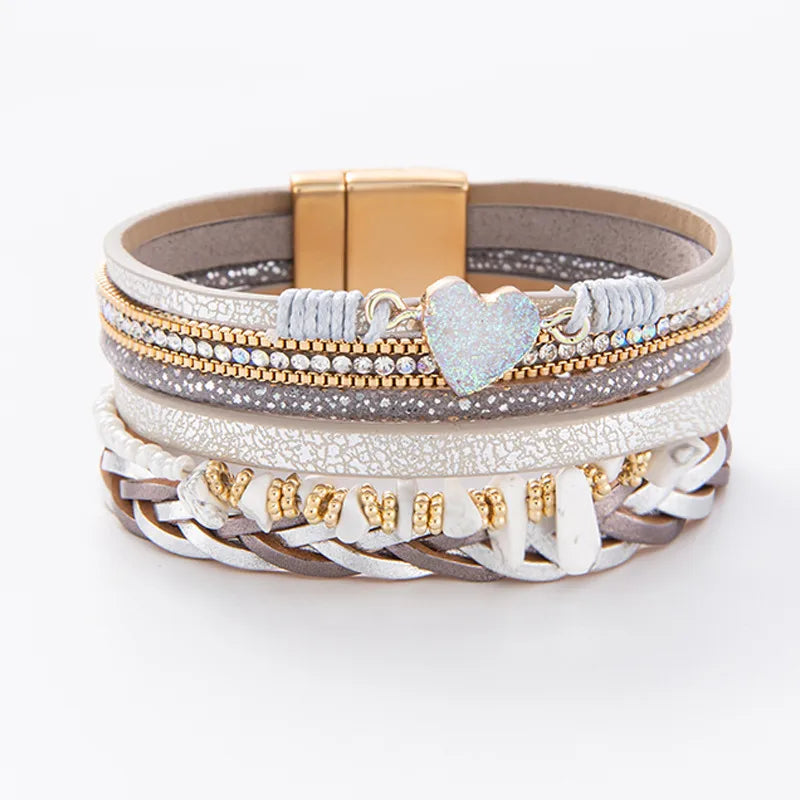 Elevate Your Style with Our Natural Stone Leather Bracelet