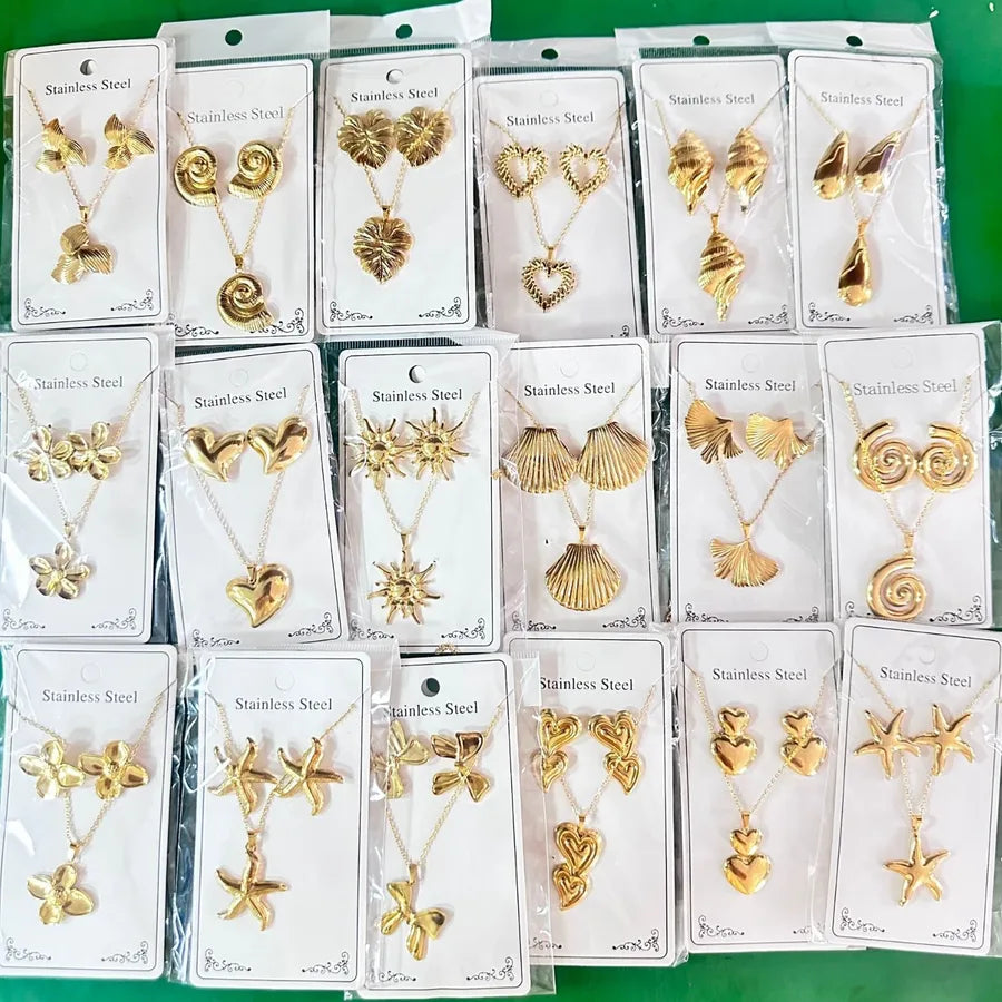 Elevate Your Style with the New Vintage Court Stainless Steel Gold Plated Jewelry Set