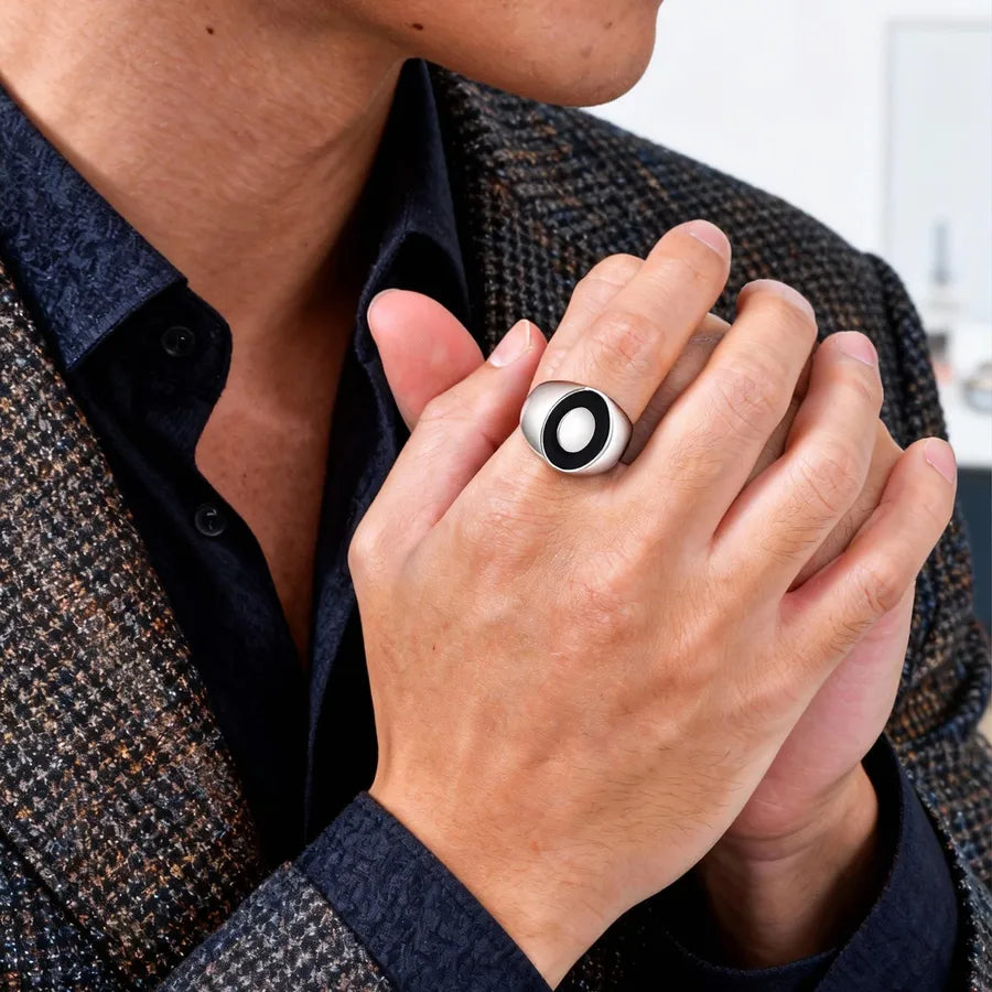 Discover the Timeless Elegance of the Cool 304 Stainless Steel Geometric Ring for Men