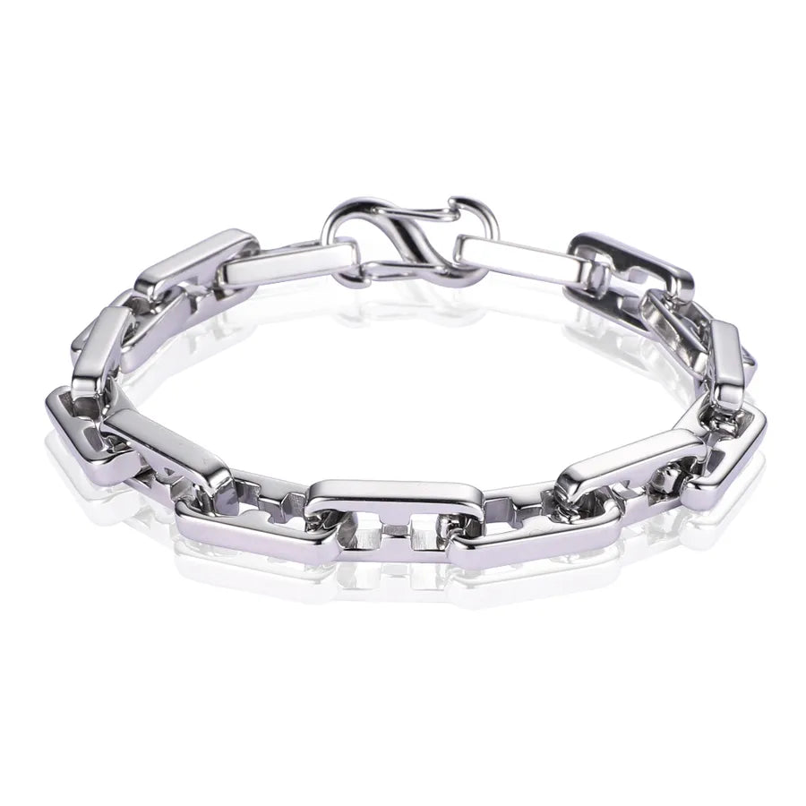 Elevate Your Style with the Geometric Bamboo Chain Men's Trendy Charm Bracelet