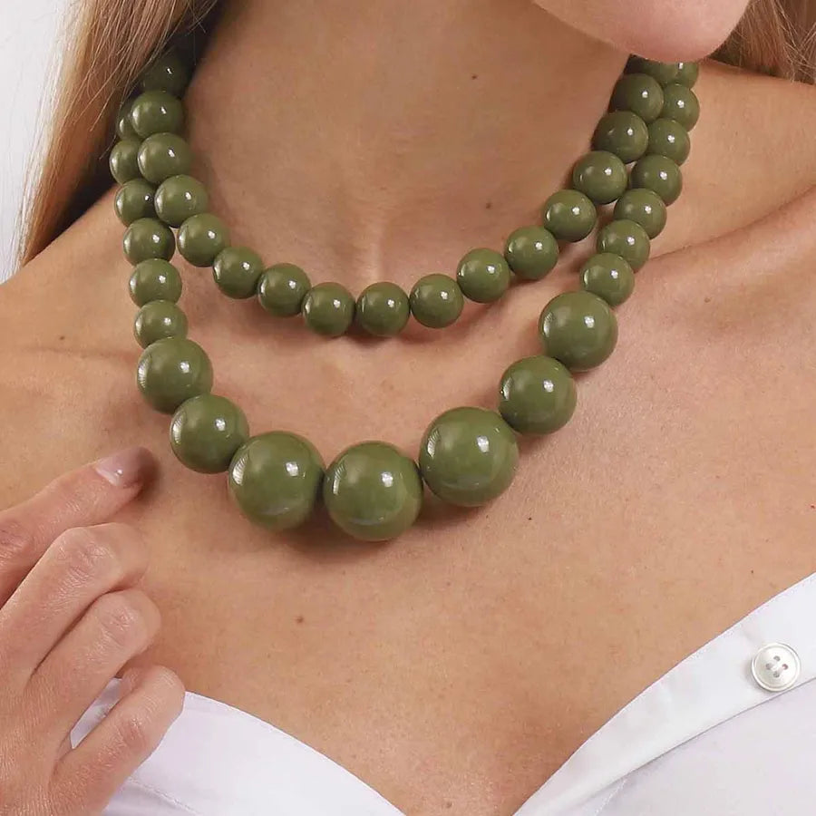 Elevate Your Style with Our Handmade Double Layer Resin Beads Necklace