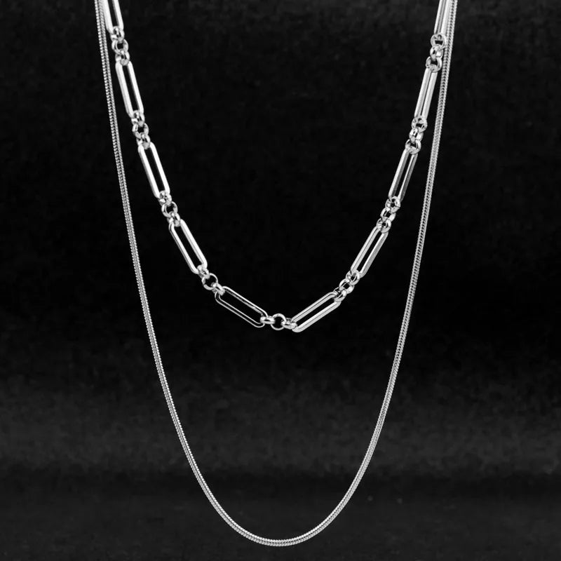 Elevate Your Style with Our Handmade Stainless Steel Double Layered Necklace