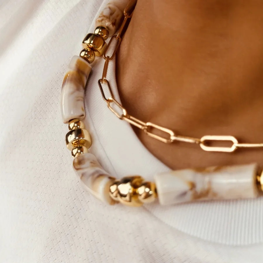 Discover the Timeless Elegance of the Bohemian Style Round Splicing Beads Bamboo Node Necklace