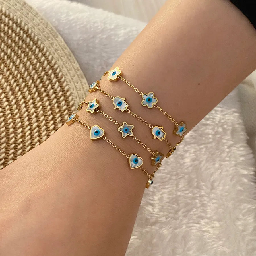 Discover the Elegance of Cute Star Flower 304 Stainless Steel 18K Gold Plated Bracelets in Bulk