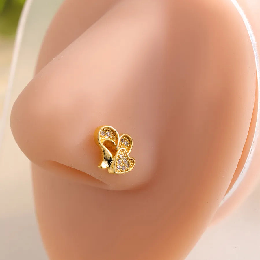 Elevate Your Style with Elegant Geometric Copper Zircon Nose Studs