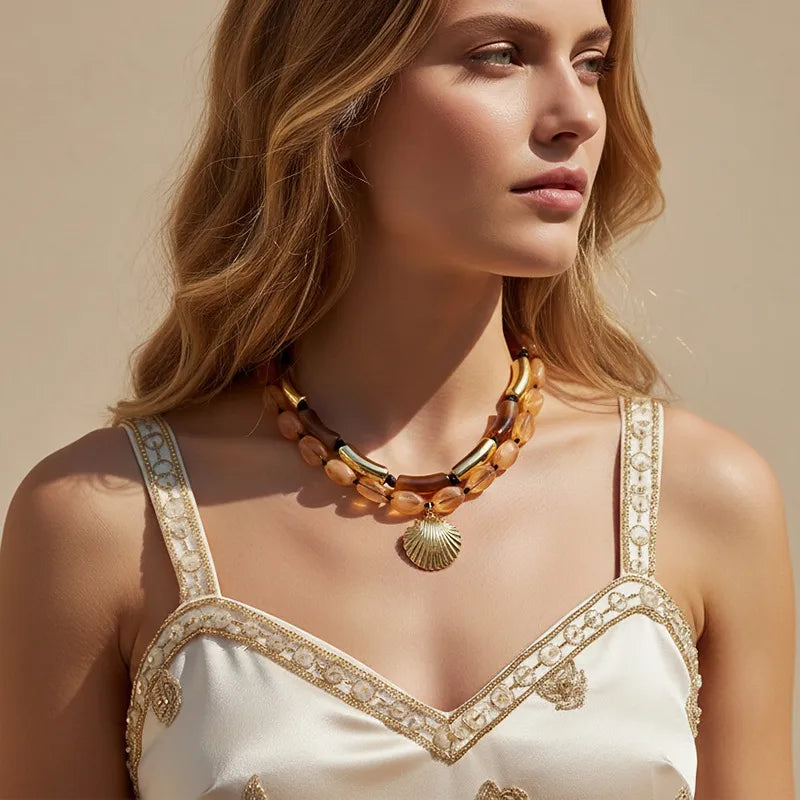 Exaggerated Shell Jelly Resin Pendants: A Vacation Style Must-Have