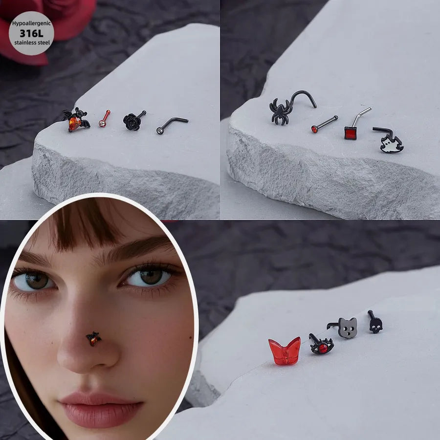 Elevate Your Style with Punk-Style Halloween Butterfly Bat Ear Studs