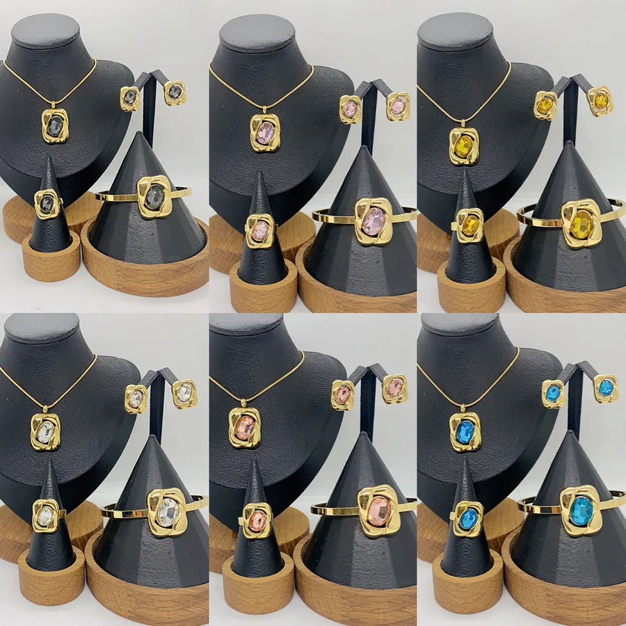 Elevate Your Style with the Polished Rectangle Jewelry Set for Women