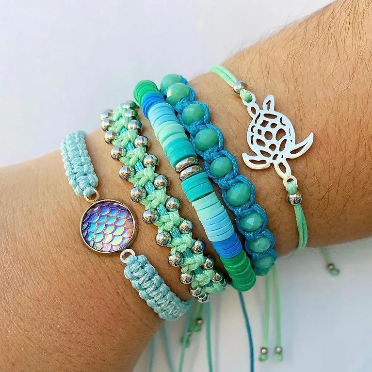 Discover the Elegance of Multicolor Stainless Steel Soft Clay Geometric Bracelets