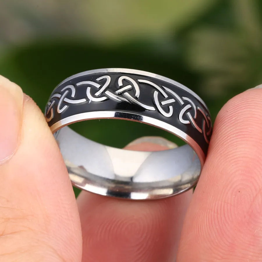 Discover the Timeless Elegance of the Nordic Celtic Triangle Knot Titanium Steel Ring