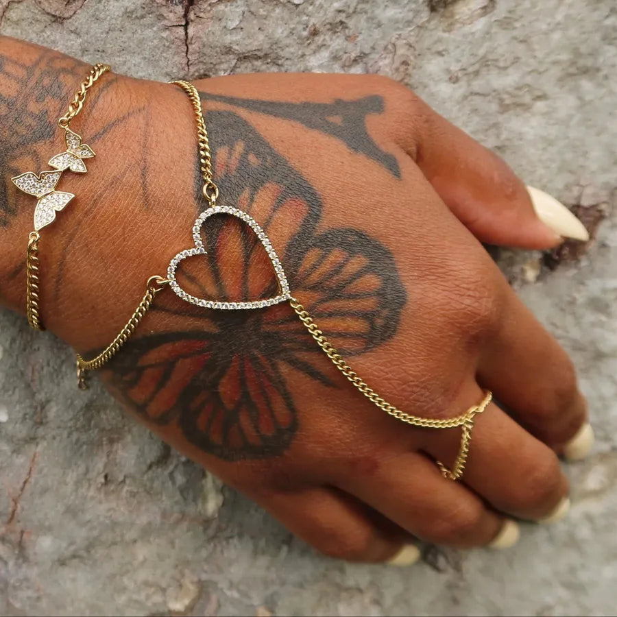 Discover the Elegance of Heart Shape Alloy Mittens Bracelets