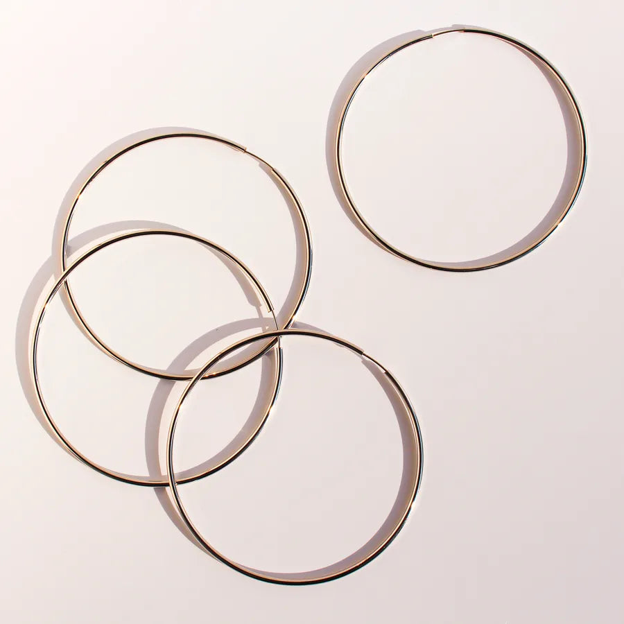 Discover the Elegance of Copper Platinum Round Thin Hoop Earrings