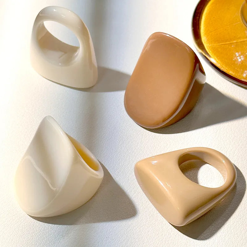 Discover the Unique Charm of Our Resin Wide Oval Ring
