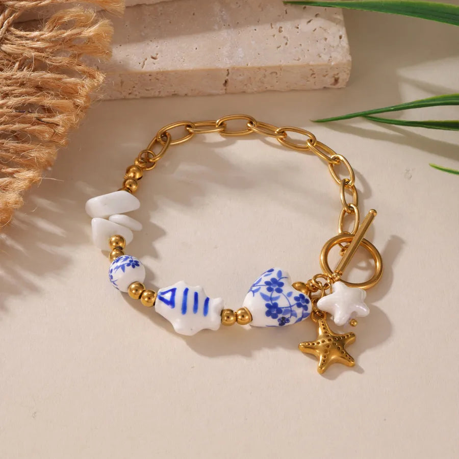 Elegant Chinoiserie Retro Classic Style Star Fish Bracelet