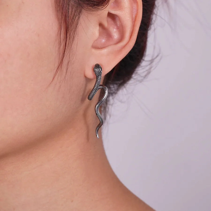 Elevate Your Style with Snake Element Stud Earrings