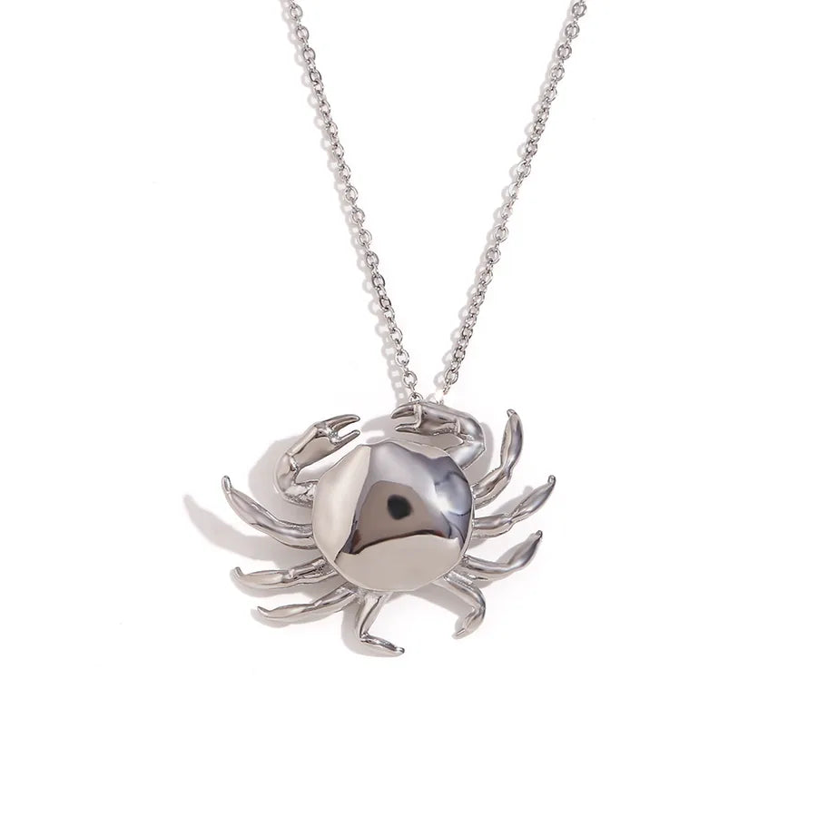 Discover the Little Crab Pendant Necklace: A Touch of Elegance in Stainless Steel and 18K Gold Plating