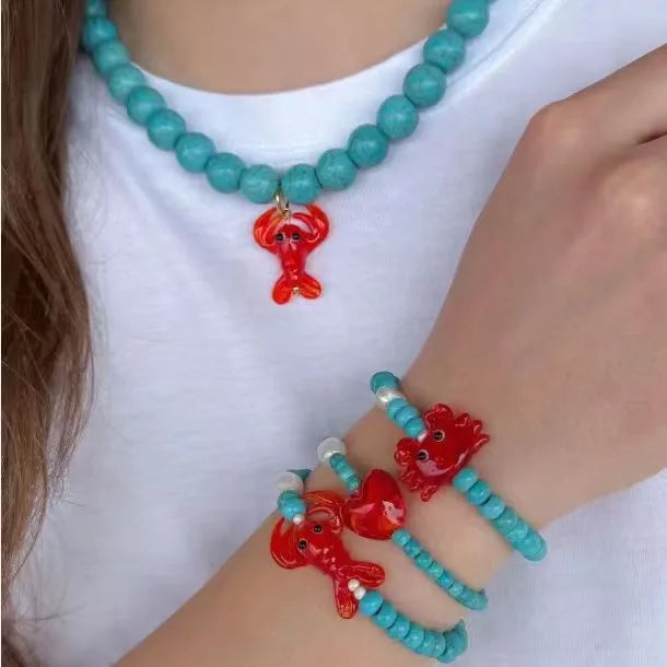 Elevate Your Style with Our 18K Gold Plated Crab Lobster Jewelry Set for Women This Valentine's Day