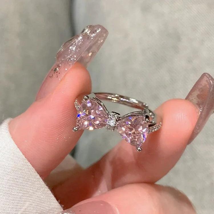 Discover Elegance with the Pink Diamond Butterfly Knot Ring