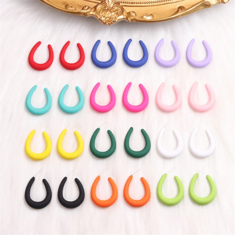 Elevate Your Style with Candy Colored Spray Painted Acrylic Women's Earrings