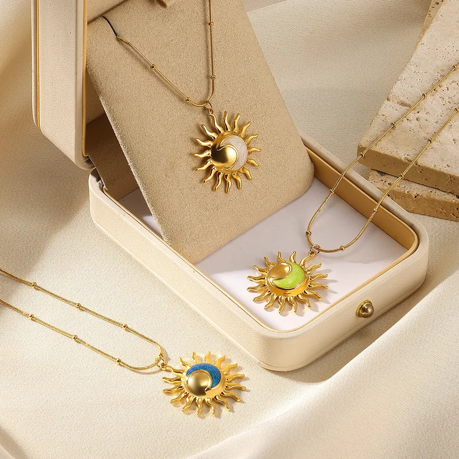 Elevate Your Style with Our Fashionable Women's Sun Drop Oil Necklace