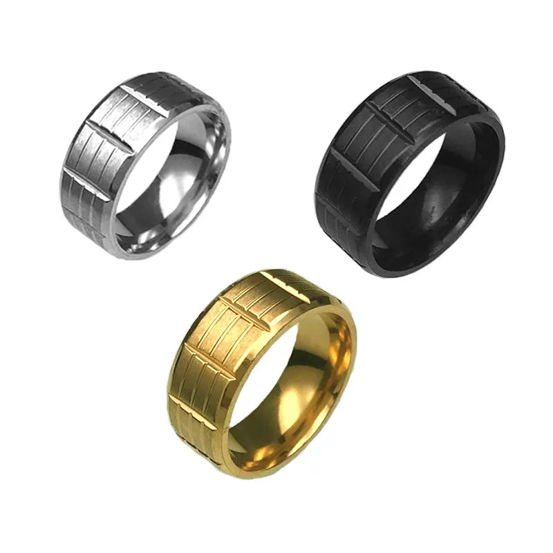Elevate Your Style with Our Gold Plated Sand Finish Stainless Steel Ring