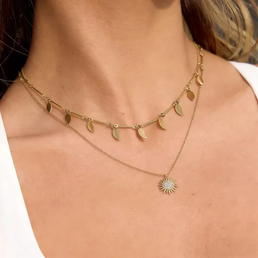 Elevate Your Style with the Water Droplets Double Layer Necklace