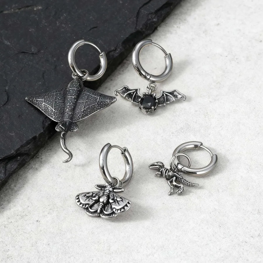 Elevate Your Style with Gothic Style 201 Stainless Steel Zircon Insect Shape Earrings