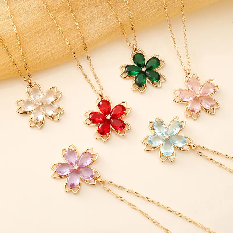 Discover the Elegance of the Alloy 18K Gold Plated Fashion Plating Flower Necklace
