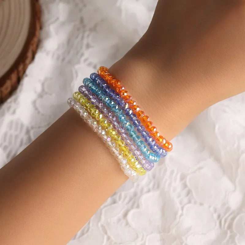 Elevate Your Style with the Colorful Handmade Crystal Multi-Layer Beaded Bracelet