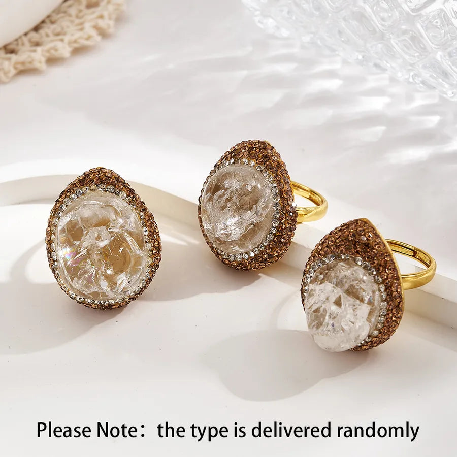 Elevate Your Style with Our Copper Rhinestone Open Ring