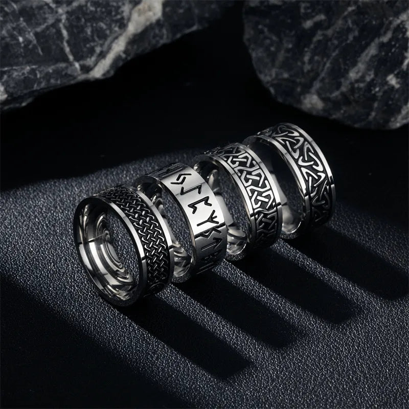 Discover the Huayue Best Selling Pattern Eroded Black Titanium Steel Ring for Men