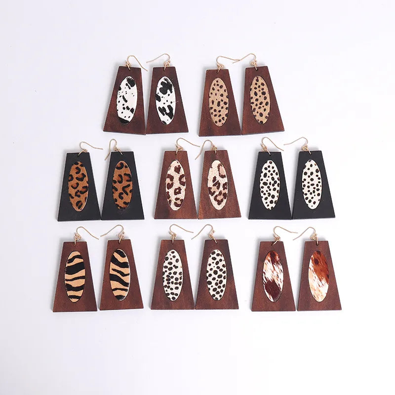 Embrace Your Wild Side with Bohemian Leopard Print Leather Earrings