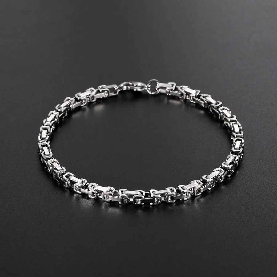 Elevate Your Style with the Four-Sided Stainless Steel Emperor Bracelet