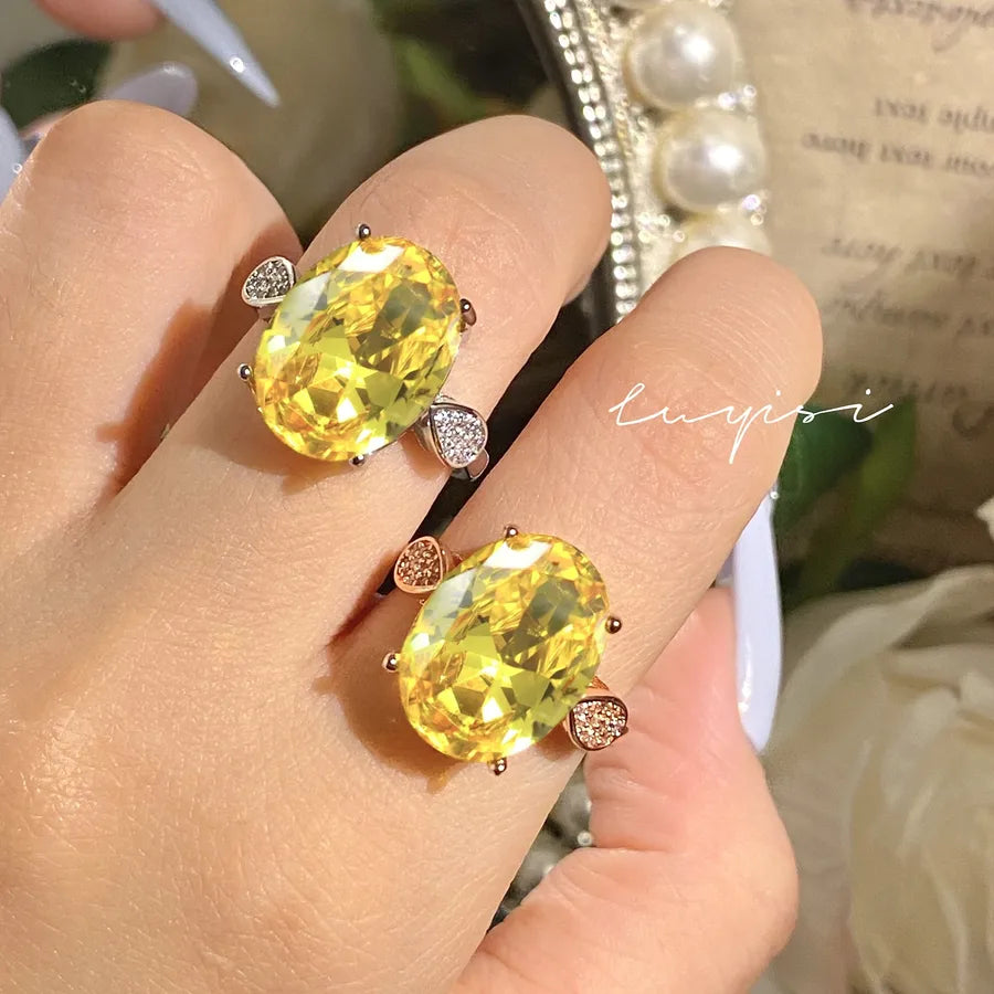Discover the Allure of the Brilliant Yellow Diamond Imitation Ring