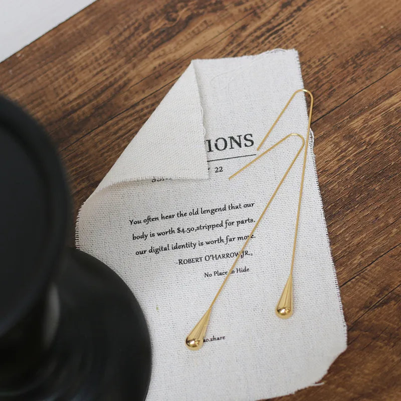 Elevate Your Style with Water Droplets 304 Stainless Steel 18K Gold Plated Earrings