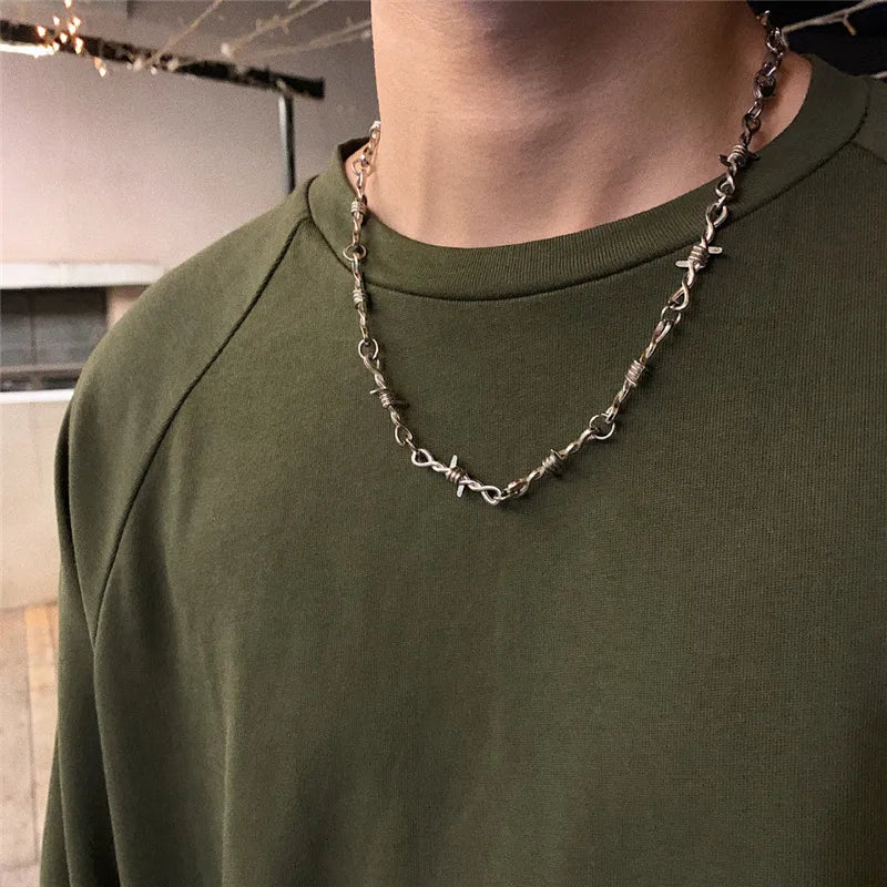 Discover the Unisex Punk Style Thorns Necklace & Bracelet: A Must-Have for Hip-Hop Jewelry Lovers