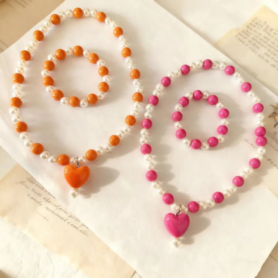 Discover the Sweet Heart Shaped Macaron Candy Jewelry Set for Children