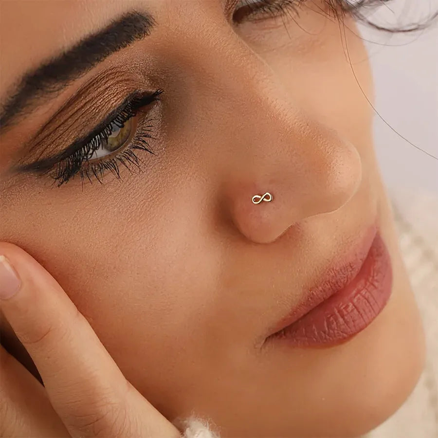 Elevate Your Style with the 925 Sterling Silver Eight Character Piercing Nose Stud