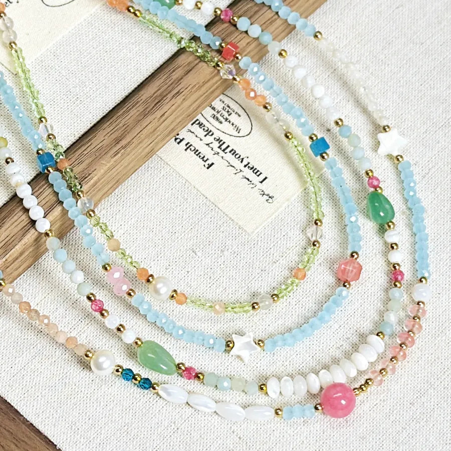 Discover the Elegance of Our Handmade Titanium Steel Crystal Dopamine Necklace