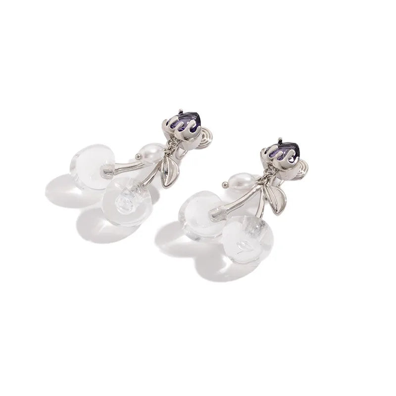 Elevate Your Style with Purple Heart-Shaped Pearl Earrings