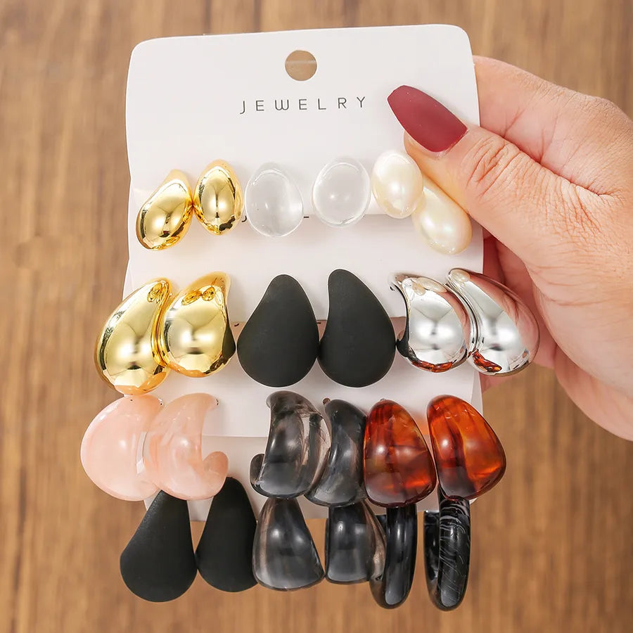 Elevate Your Style with Our Elegant C-Shaped Earrings Set