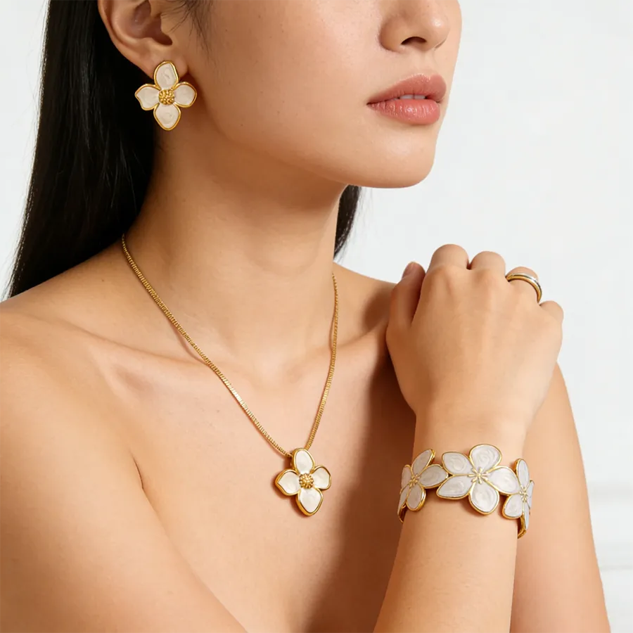 Elevate Your Style with Our Women's Flower Jewelry Set