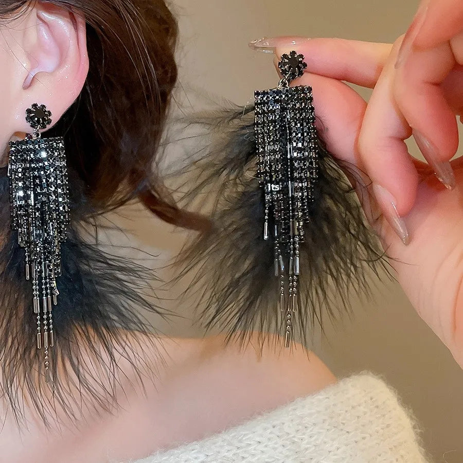 Elevate Your Style with Round Feather Tassel Earrings