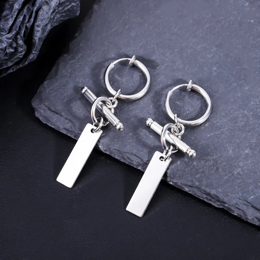 Discover the Elegance of Fashionable Commuter Titanium Steel Pendant Clip-On Earrings